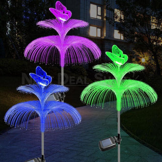 2 Pcs - Solar Powered Color-Changing Butterfly Stake Light