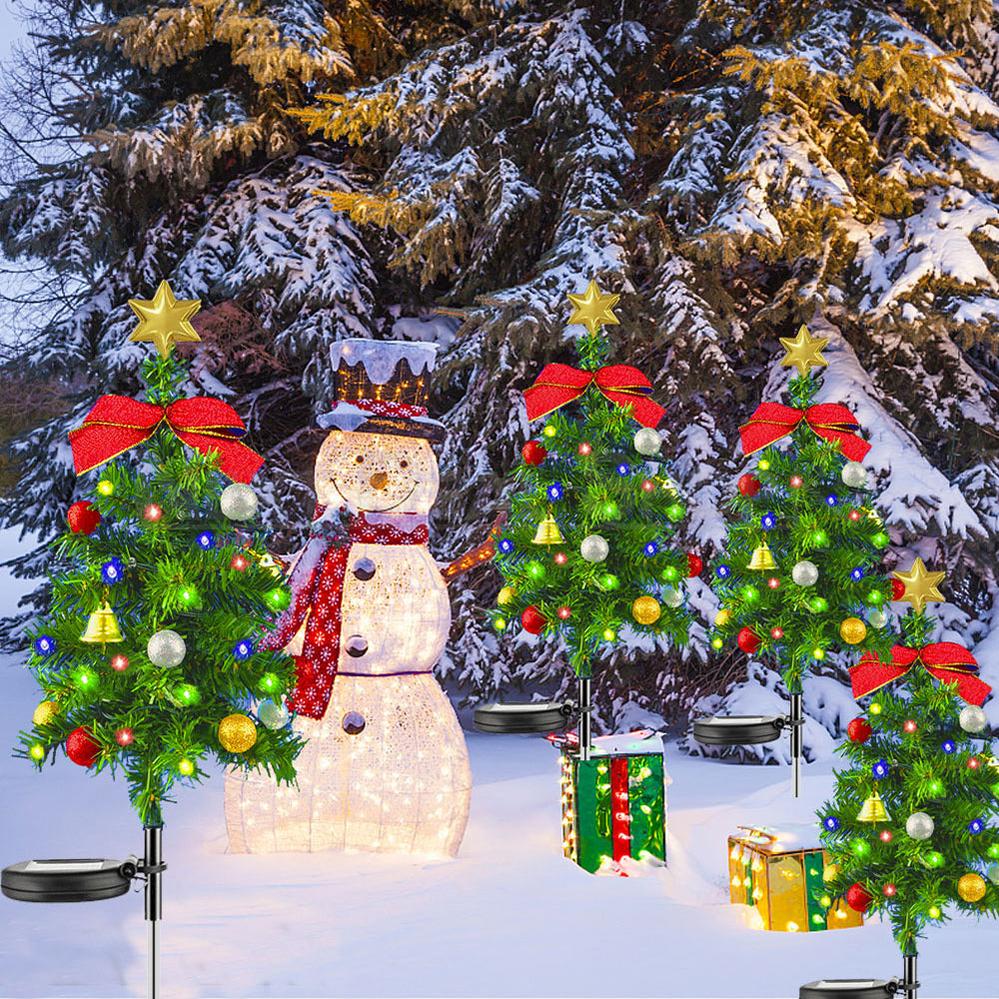 2 Pcs - Solar Powered LED Christmas Tree Stake Light-View 1-Next Deal Shop