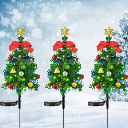 2 Pcs - Solar Powered LED Christmas Tree Stake Light-View 4-Next Deal Shop