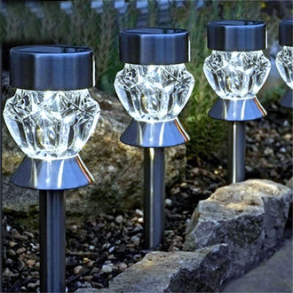 2 Pcs - Solar Powered LED Diamond Pathway Light