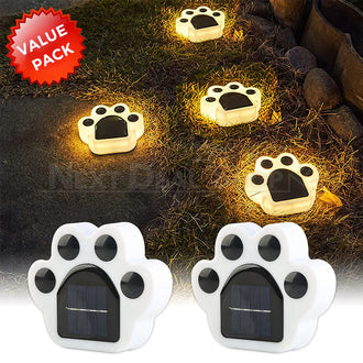2 Pcs - Solar Powered Paw Print Ground Light