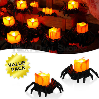 2 Pcs - Spooky Halloween Spider Candle Light