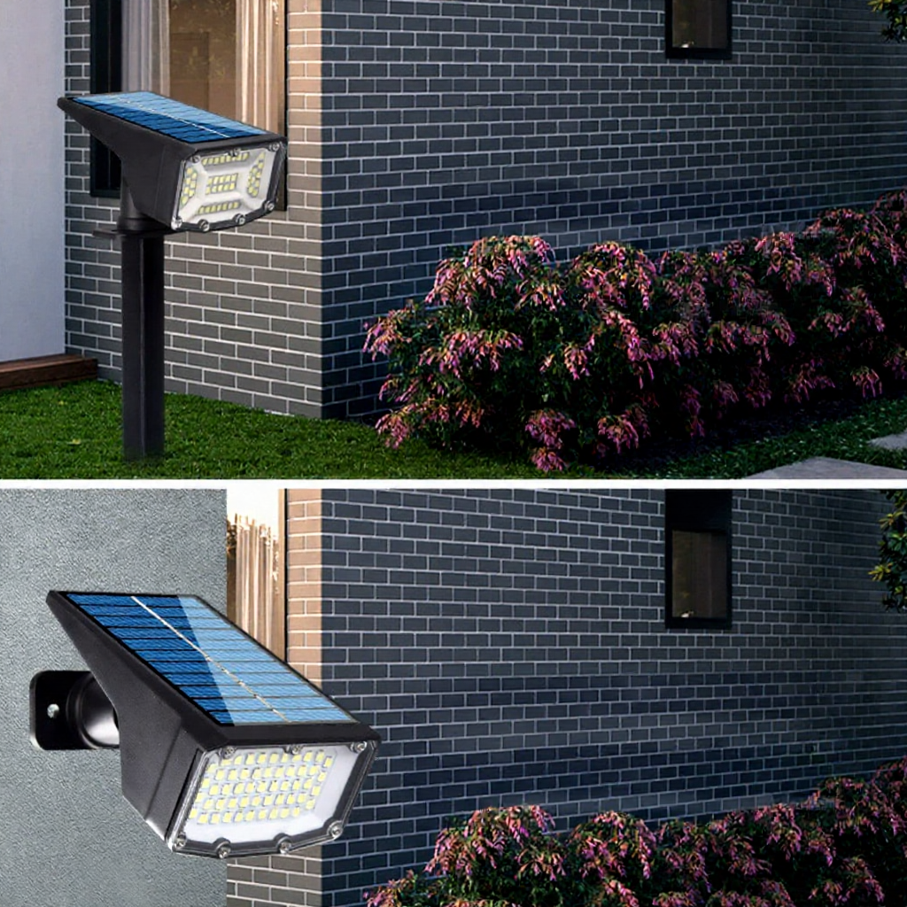2 in 1 Solar Powered LED Outdoor Spotlight  -  Waterproof Garden Yard Lighting