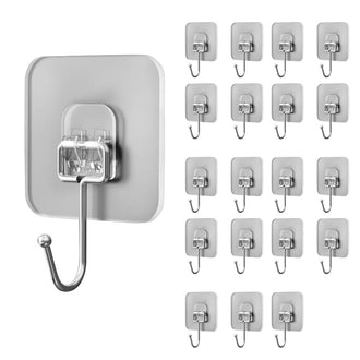 20 Pcs - Heavy Duty Self Adhesive Wall Hook (Supports up to 15lb)