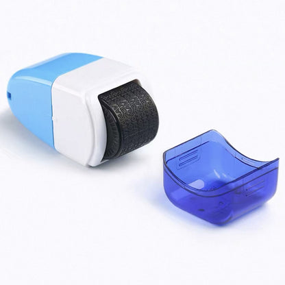 Identity Theft Protection Privacy Roller Stamp - Blue, Practical Anti Theft Security Confidential Document Redaction Tool for Home Office Use