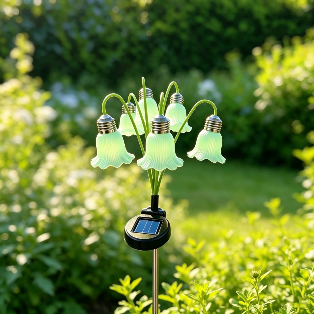 Solar Powered Bell Flower Garden Stake Light - Waterproof Outdoor Yard Lawn Flower Bed Landscape Decor