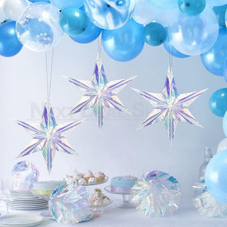 3 Pack - 15.7 inch Iridescent Star Hanging Decor