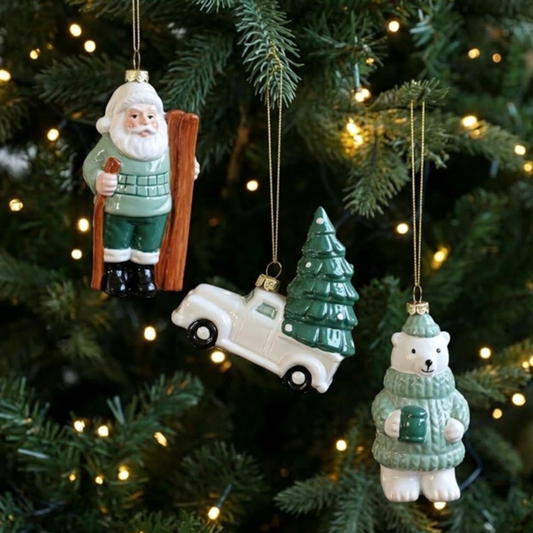 3 Pcs Christmas Hanging Ornaments Set - Xmas Tree Decor
