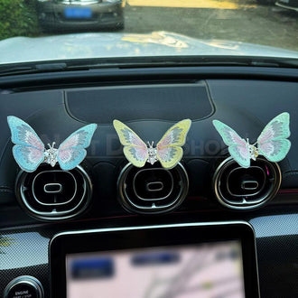 3 Pcs - Embroidery Butterfly Car Air Vent Freshener