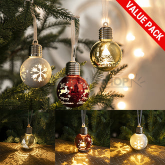 3 Pcs - Light Up Christmas Tree Ornament Ball