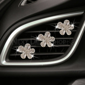 3 Pcs - Rhinestone Flower Car Air Freshener