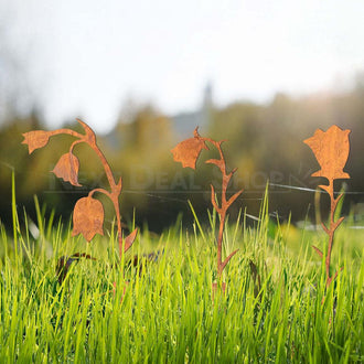 3 Pcs - Rusty Lily of the Valley Garden Stake