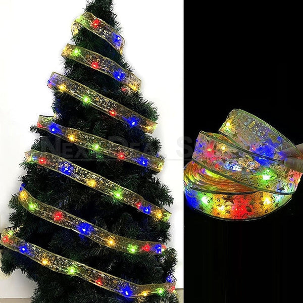 32ft Multi-Color LED Christmas Gold Ribbon Light – nextdealshop.com