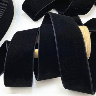 38mm x 6.56 ft  Double-sided Black Velvet Gift Wrap Ribbon