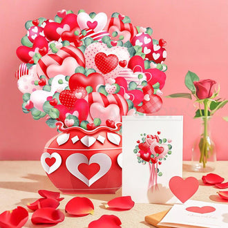 3D Heart Bouquet Pop Up Card