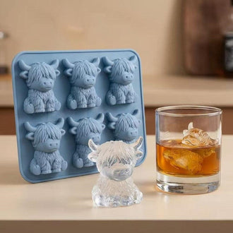 Funny 3D Highland Cow Silicone Ice Cube Mold  -  Kitchen Bar Drink Accessory