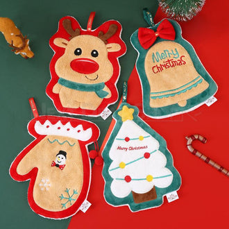 4 Pack- Adorable Christmas Hand Towel