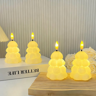 4 Pcs Christmas Tree Candle Light Set