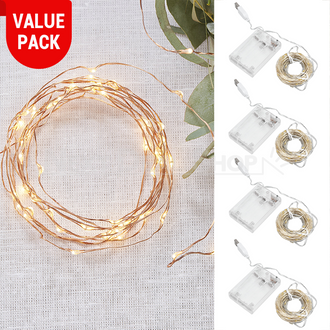 4 Pcs - Fantasy Copper Wire LED Lights (Waterproof)