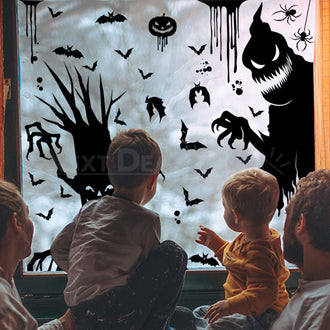4 Pcs - Halloween Spooky Window Cling