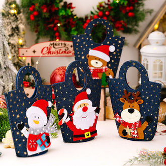 4 Pcs Handmade Christmas Gift Bag Set
