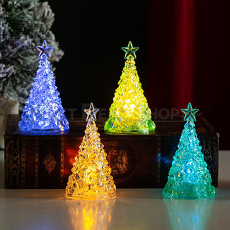 4 Pcs - Led Crystal Christmas Tree with Star
