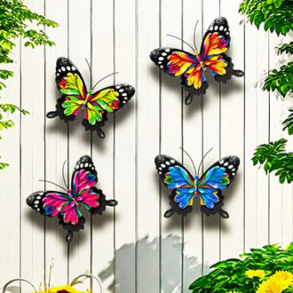 4 Pcs - Metal Butterfly Wall Decor