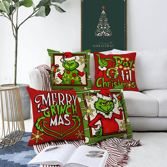 4 Pcs Naughty Christmas Pillow Cover Set