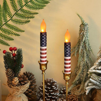 4 Pcs - Patriotic American Flag Flameless LED Candle