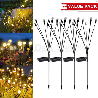 4 Pcs - Solar Powered LED Firefly Stake Light