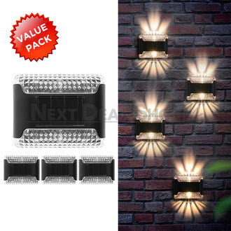 4 Pcs - Solar Powered Up & Down Garden Wall Light