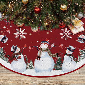 48 Inch Festive Snowman Christmas Tree Skirt
