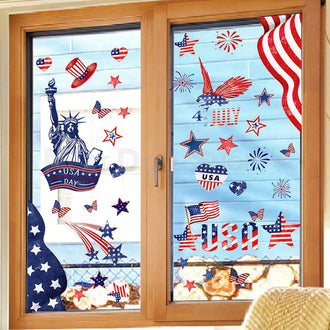 4th of July Patriotic Window Stickers