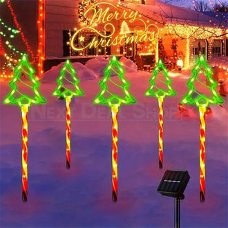 5-in-1 Solar Powered Christmas Tree Stake Light