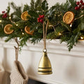 Rustic Christmas Metal Bell Hanging Decor - Gold, Xmas Tree Wreath Garland Mantel Decor