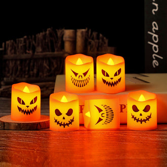 6 Pcs Halloween LED Pumpkin Candle Lights Set