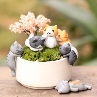 6 Pcs - Miniature Cat Ornament