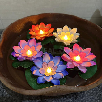 6 Pcs - Water Lily Floating Candle Light