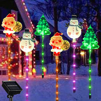 6-in-1 Christmas Solar Powered LED Outdoor Stake Light