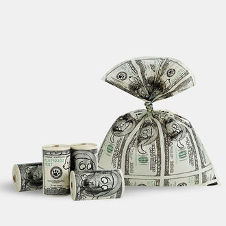 60 Pcs- Funny Dollar Bill Dog Poop Bag