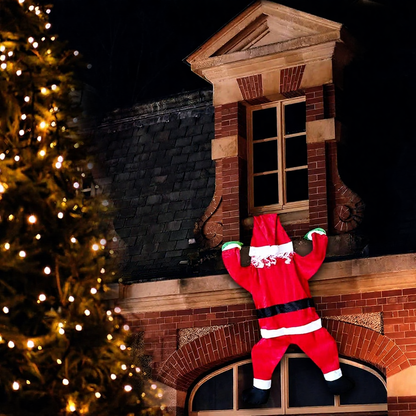 67-Inch Christmas Climbing Santa Claus Decoration - Large Hanging Santa for Roof & Window Holiday Decor
