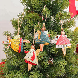 8 Pcs Hand-Painted Christmas Angel Pendant