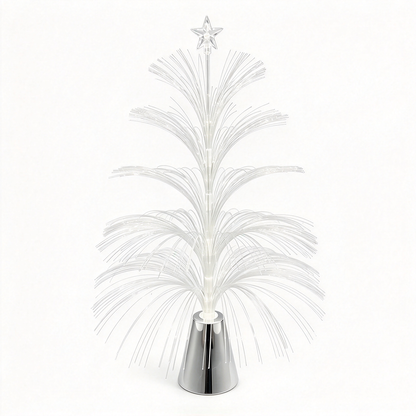 Battery Powered Color Changing Fiber Optic Christmas Tree with Star Topper - Tabletop Holiday Decor Light