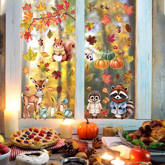 9 Sheets Adorable Fall Window Clings