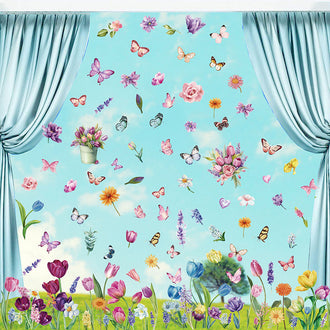 9 Sheets - Spring Window Cling
