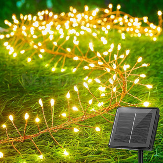 9.84 Ft Solar Powered Copper Wire Firecracker String Lights