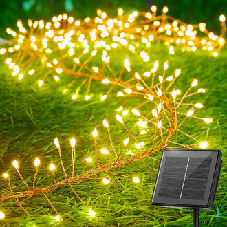 9.84 Ft Solar Powered Copper Wire Firecracker String Lights