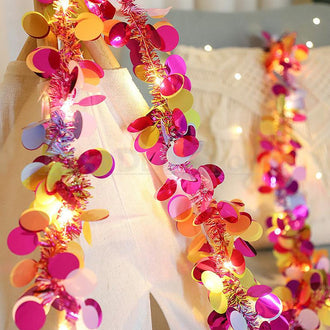 9.84 ft 30 LEDs Festive Tinsel Garland Light