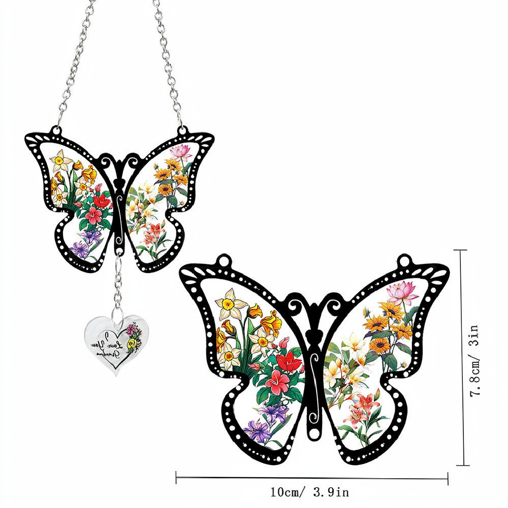 Acrylic Butterfly Hanging Ornament - Home Window Patio Yard Indoor Outdoor Hanging Decor