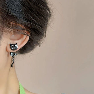 Adorable Black Cat Earrings ‑ Everyday Fashion Jewelry